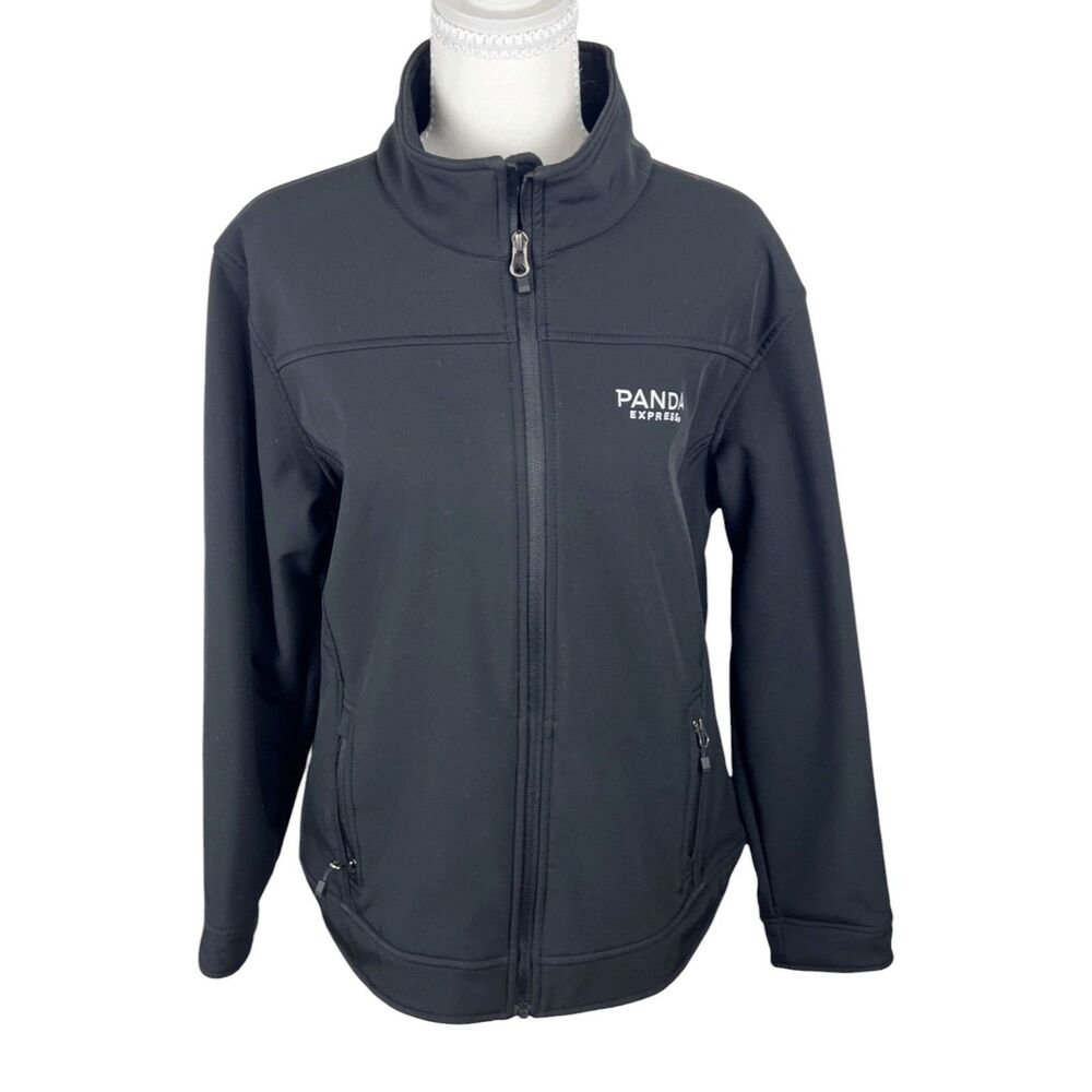 Panda Express Jacket Women Large Black Zip Up Barco Uniforms Restaurant